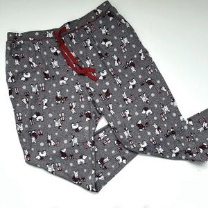 Laura Ashley Holiday White Dog Pajama Pants - Super Soft